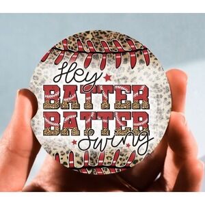 Set of 2 Car Coasters, Hey Batter Batter Swing Car Coaster, Neoprene Car Coaster